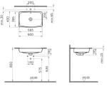 Umývadlo na dosku VitrA Metropola 60x40 cm bez otvoru pre batériu 5668-003-0012 5668-003-0012