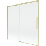 MEXEN/S - Rox vaňová zástena 2-krídlová posuvná 160 x 150, transparent, zlatá kartáčovaná 8C9-160-001-55-00