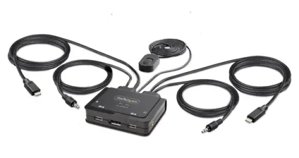 StarTech USB-C KVM switch čierna / KVM switch / 2 porty / max. 5120 x 1440 px / káble v balení (C2-D46-UC2-CBL-KVM)