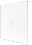 MEXEN/S - Velar Duo dvojkrídlová posuvná vaňová zástena 150 x 150, dekor, biela 896-150-000-32-20