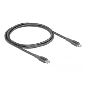 DeLock šedá / Dátový a nabíjací kábel / USB-A / Lightning / 1 m (86631)