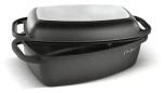 Lamart LT1308 pekáč s pokrievkou 3+5,5 l čierny / Rozmer 40x22,5x17 cm / Hliník / Nepriľnavý povrch (8590669391080)