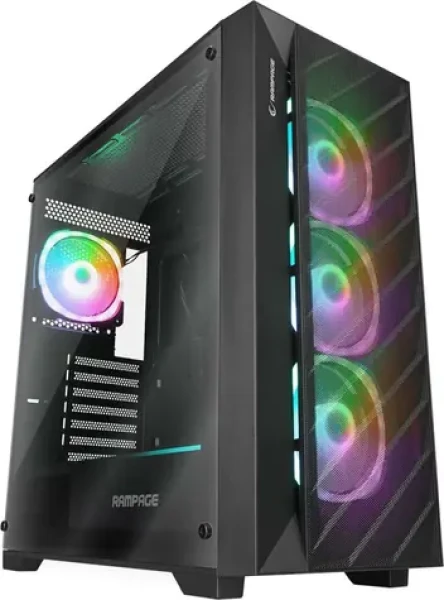Rampage Prime Mesh ARGB čierna / Skriňa / Mesh panel / ARGB podsvietenie (PRIME)