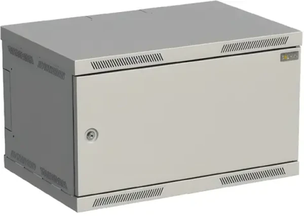 Solarix SENSA-6U-64-21-G / Rozvádzač / Nástenný / 6U / 400 mm / plechové dvere / RAL 7035 (83000080L)