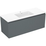 MEXEN/S - Rivel kúpeľňová skrinka 120 cm s umývadlom Otis, 1 šuplík, reliéf, grafit mat/biela mat - 91A20-12047-1-BF66-W18M0 91A20-12047-1-BF66-W18M01