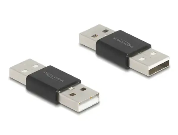 DeLock Gender Changer USB 2.0-A samec samec, kov, kompaktný / Adaptér / USB 2.0 (65108)