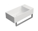 GSI - KUBE X keramické umývadlo 50x25cm, bez otvoru, pravé/ľavé, biela mat 9486009