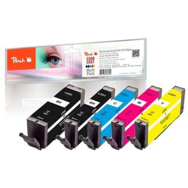 Peach Toner PI100-327 /PGI-550, CLI-551 (Photo black, Black, Cyan, Magenta, Yellow)