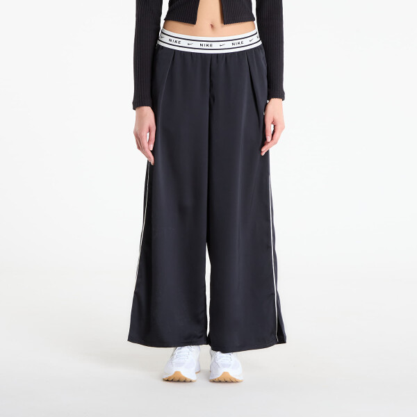 Kalhoty Nike Sportswear Women's Loose Mid-Rise Satin Pants Black/ Sail M