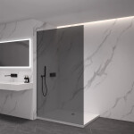 CERANO - Sprchová zástena Walk-in Crystal Ľ/P - 10 mm - bezvzperový systém - čierna matná, grafitové sklo - 130x200 CER-8050BD82696