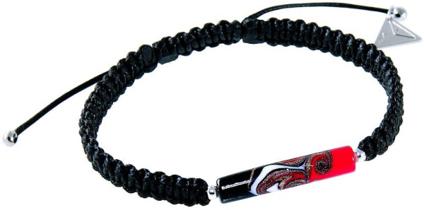 Lampglas Partnerský náramok Shamballa Red Black s unikátnou perlou Lampglas BSHX10