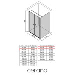 CERANO - Sprchovací kút Antelo L - Ľ/P - 6 mm - čierna matná, transparentné sklo - 80x30 - otočný CER-666460