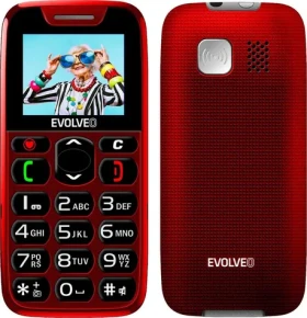 Evolveo EasyPhone červená / 1.8" / SOS / microSDHC (EP-501-RD)