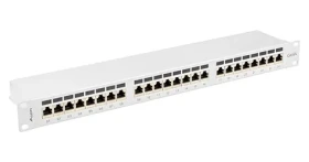 Lanberg sivý / Patch panel / 24 portov / RJ-45 / CAT6A / FTP tienený / 1U / 19" (PPSA-1024-S)