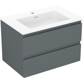 MEXEN/S - Orio kúpeľňová skrinka 70 cm s umývadlom Otis, 2 zásuvky, grafit mat/biela mat 91A10-07047-2-BFF66-W18M01