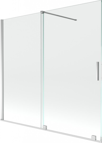 MEXEN/S - Velar Dvojkrídlová posuvná vaňová zástena 170 x 150, transparent, chróm 896-170-000-01-01