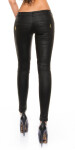 Sexy KouCla leatherlook pants & diamond stitching black L