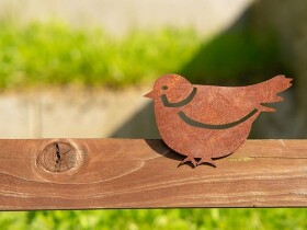 Cortenstahl Gartendeko Vrabec 1, 15 × 10 cm