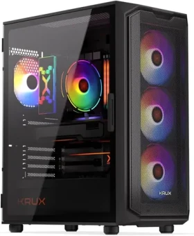KRUX Orona čierna / PC skriňa / ATX / 2x USB-A 2.0 1x USB-A 3.0 / priehľadná bočnica / bez zdroja (KRXD003)