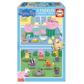 Educa Drevené puzzle Prasiatko Peppa