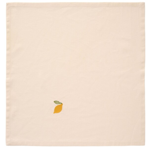 Ib Laursen Látkový obrúsok s výšivkou Summer Vibes Lemon