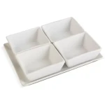 Lamart Dine Sada Servírovacie misky 4ks biela / 20 x 15cm / porcelán (8590669368631)