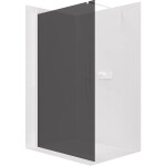 CERANO - Sprchová zástena Walk-in Onyx Cube Ľ/P - 8 mm - hranatá vzpera - biela matná, grafitové sklo - 130x200 CER-8050BD440