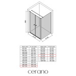 CERANO - Sprchovací kút Antelo L - Ľ/P - 6 mm - chróm, transparentné sklo - 150x70 - otočný CER-666784
