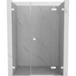 MEXEN/S - Lunar L sprchové dvere krídlové pravé 135, transparent, biela 834SL-135-050-20-00-P