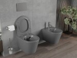 MEXEN - Rico Závesná WC misa vrátane sedátka s slow-slim, duroplast, tmavo šedá mat 30724071