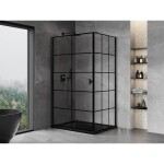 MEXEN/S - Mist-B sprchovací kút dvere krídlové ľavá 90 x 110, čierna kratka, čierna 8A2T-090-110-70-77-L