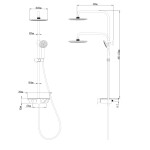 AQUALINE - MARCO sprchový stĺp s pákovou batériou, biela SL100