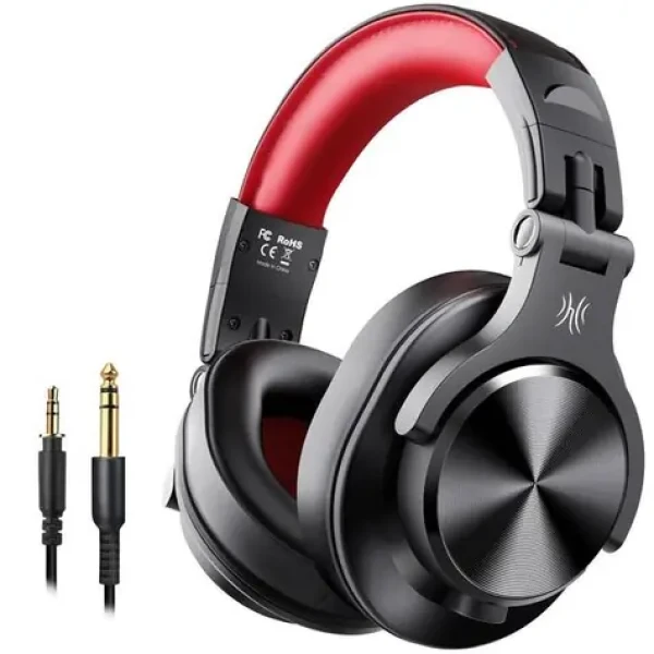 OneOdio Fusion A70 červená / Bezdrôtové profesionálne slúchadlá / Bluetooth 5.2 / Jack 3.5mm / Jack 6.3mm (A70Red)
