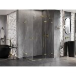 MEXEN/S - Lunar Duo sprchovací kút dvere krídlové pravá 105 x 100, transparent, zlato 834-105P-100L-50-00