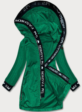 Tenká zelená dámska bunda ozdobnou lemovkou (B8145-10) odcienie zieleni