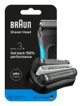 Braun 32B čierna / Náhradná holiaca hlava / Series 3+ / 3 flexibilné čepele (32B BLK Cassette)