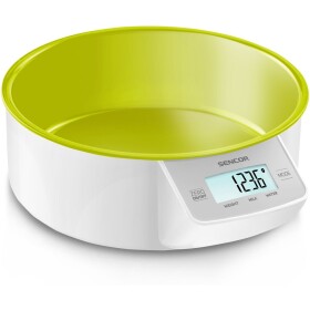 Sencor SKS 4004GR zelená / digitálna kuchynská váha / miska 1L / max. 5 kg / funkcia TARE / dotyk. tlačidlá (8590669104291)