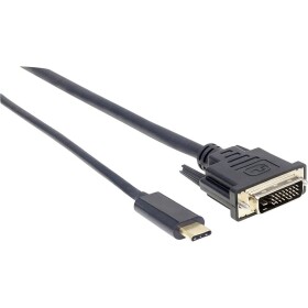 Manhattan USB-C® / DVI káblový adaptér USB-C ® zástrčka, DVI-D 24+1pol. Zástrčka 2.00 m čierna 152457 Kábel pre displeje USB-C®; 152457