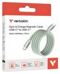 Verbatim 31855 Magnetický 100W USB-C kábel 1.2m zelená / USB-C (M) / USB-C (M) / PD QC 3.0 (31855)