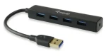 Equip / USB hub / 4X USB-A 3.0 / 5 Gbps / čierna (128953)