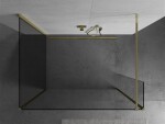 MEXEN/S - Kioto Sprchová zástena WALK-IN 90 x 85 x 30, transparent, zlatá 800-090-085-221-50-00-030