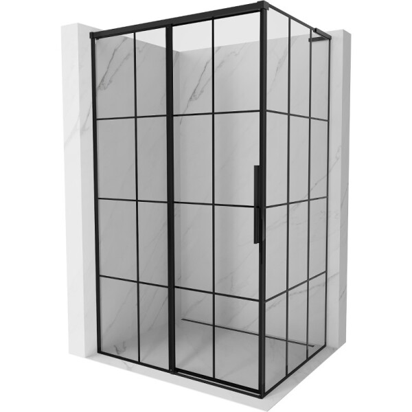MEXEN/S - Rox L sprchový kút posuvný ľavá 120 x 90, čierna kratka, čierna 8C2L-120-090-70-77-L