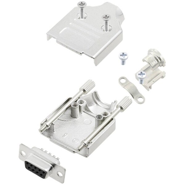 TRU COMPONENTS TCMHDM09DBSK 7709884 sada D-SUB zásuvková lišta 180 ° Pólov: 9 spájkovaný 1 ks; 7709884