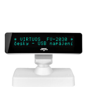 Virtuos FV-2030W biela / zákaznícky displej / VFD / 2x20 9 mm / USB (EJG1004)