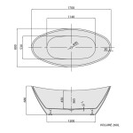 POLYSAN - AVILA voľne stojaca vaňa 170x80x68cm, biela 68641