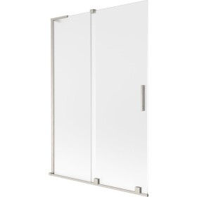 MEXEN/S - Velar L dvojkrídlová posuvná vaňová zástena 120 x 150, dekor, nikel kartáčovaný 896-120-003-31-97