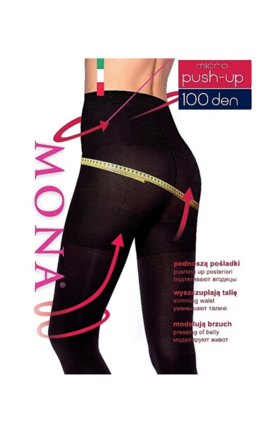 Mona Micro Push-Up pančuchy 100 den 5-XL nero/černá 5-XL