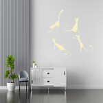 Veselá Stena Samolepka Nespútané mačičky Farba: červená, Veľkosť: 80 x 85 cm