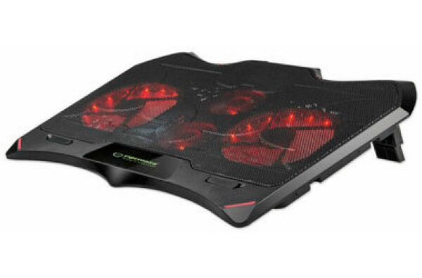 Esperanza EGC102 Buran herná chladiaca podložka pod notebook čierno-červená / 4 ventilátory / červené LED podsvietenie (CHLESPPOD0002)
