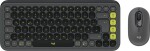 Logitech Logitech POP Icon Combo klawiatura Dołączona myszka univerzálny Bluetooth QWERTZ Niemiecki Grafitový, Zelený